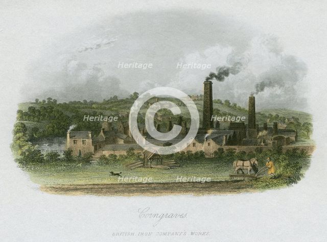 British Iron Company's Works at Corngraves, near Halesowen, West Midlands, c1835. Creator: Unknown.
