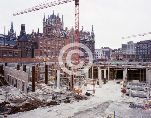 British Library, Euston Road, St Pancras, Camden, London, 12/06/1986. Creator: John Laing plc.