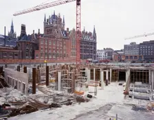 British Library, Euston Road, St Pancras, Camden, London, 12/06/1986. Creator: John Laing plc