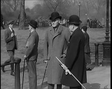 British men in Hyde Park, London, 1931. Creator: British Pathe Ltd