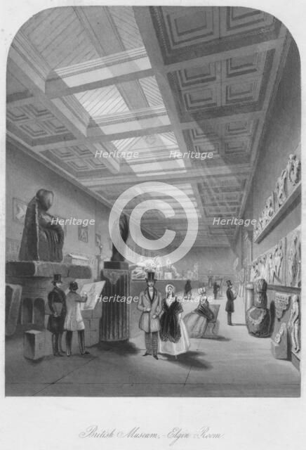 'British Museum, - Elgin Room', c1841. Artists: Henry Melville, Edward Radclyffe, William Radclyffe.