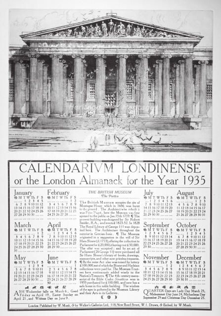 British Museum, Holborn, London, 1934. Artist: William Monk