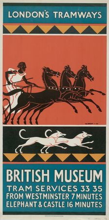 British Museum London County Council (LCC) Tramways poster, 1927. Artist: GS Brien