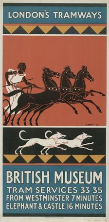 British Museum London County Council (LCC) Tramways poster, 1927. Artist: GS Brien