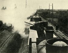 British Navy armoured train, First World War, 1914, (c1920). Creator: Unknown