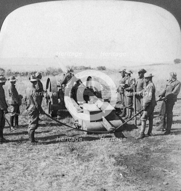 British naval gun, South Africa, Boer War, 1900. Artist: Underwood & Underwood