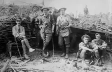 British observers in captured observation post, between c1915 and c1920. Creator: Bain News Service