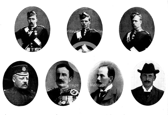 British officers killed and wounded in the Battle of Atbara, 1898. Creators: Unknown, Elliott & Fry, JT Cumming.