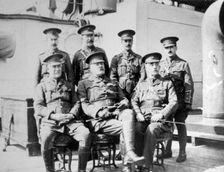 British officers on prison ship Royal Edward moored just off Southend, November 1914