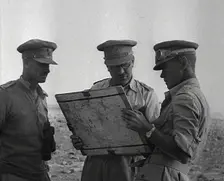 British Officers Planning at El Alamein, 1942. Creator: British Pathe Ltd