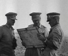 British Officers Planning at El Alamein, 1942. Creator: British Pathe Ltd