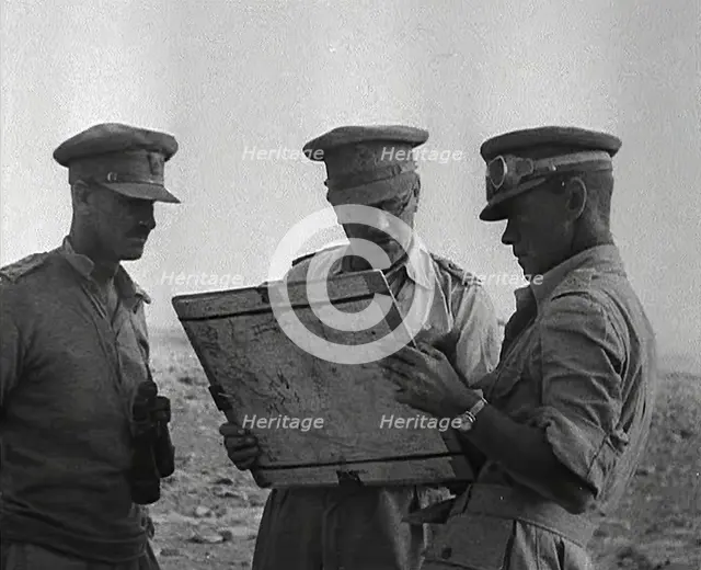 British Officers Planning at El Alamein, 1942. Creator: British Pathe Ltd.