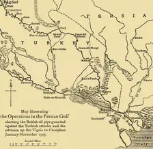 British oil pipeline in the Middle East, First World War, 1915, (c1920). Creator: Unknown