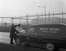 British Oxygen van at the Park Gate Iron and Steel Company, Rotherham, South Yorkshire, 1964. Creator: Michael Walters