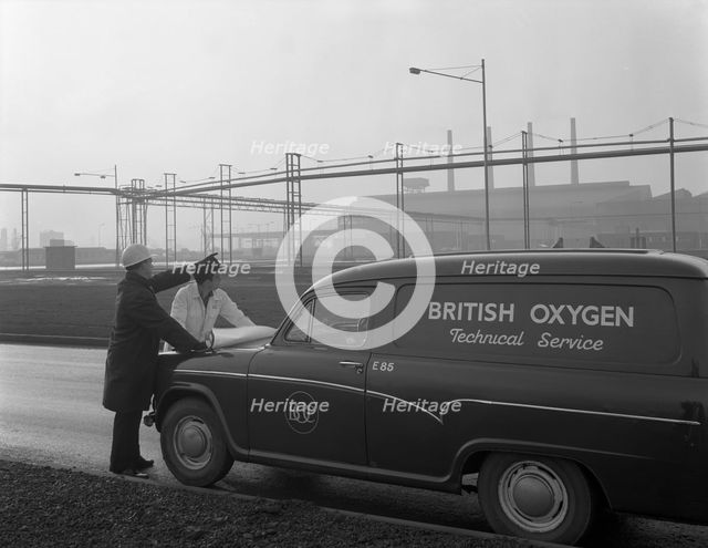 British Oxygen van at the Park Gate Iron and Steel Company, Rotherham, South Yorkshire, 1964. Creator: Michael Walters.