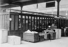 British parcels post -cage for reg. Parcels, between c1910 and c1915. Creator: Bain News Service