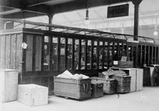 British parcels post -cage for reg. Parcels, between c1910 and c1915. Creator: Bain News Service