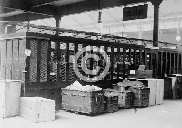 British parcels post -cage for reg. Parcels, between c1910 and c1915. Creator: Bain News Service.