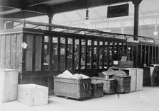 British parcels post -cage for reg. Parcels, between c1910 and c1915. Creator: Bain News Service