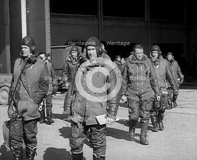 British Pilots Preparing for a Bombing Raid, 1941. Creator: British Pathe Ltd.