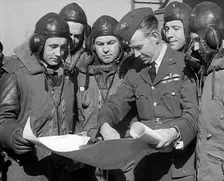 British Pilots Preparing for a Bombing Raid, 1941. Creator: British Pathe Ltd