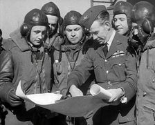 British Pilots Preparing for a Bombing Raid, 1941. Creator: British Pathe Ltd