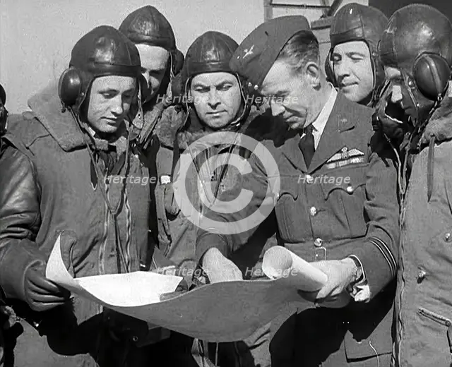 British Pilots Preparing for a Bombing Raid, 1941. Creator: British Pathe Ltd.