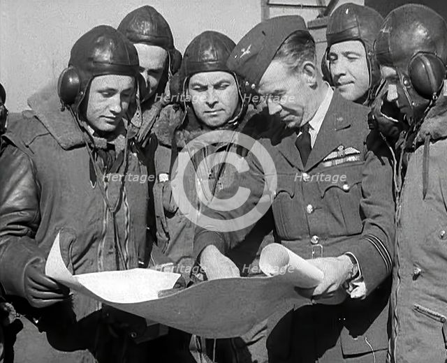 British Pilots Preparing for a Bombing Raid, 1941. Creator: British Pathe Ltd.