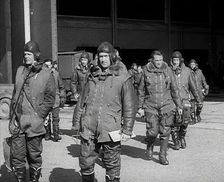 British Pilots Preparing for a Bombing Raid, 1941. Creator: British Pathe Ltd