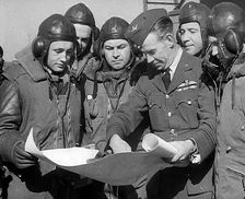 British Pilots Preparing for a Bombing Raid, 1941. Creator: British Pathe Ltd