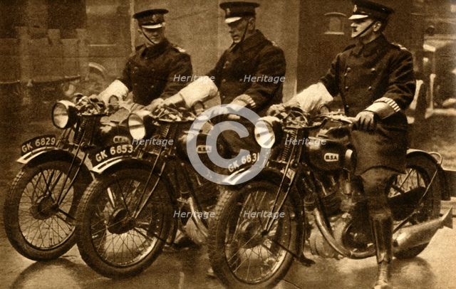British police on BSA motorbikes, 1931, (1933). Creator: Unknown.
