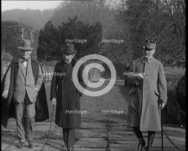 British Prime Minister David Lloyd George, French Prime Minister Aristide Briand, and..., 1921. Creator: British Pathe Ltd.