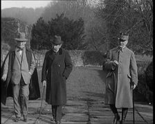 British Prime Minister David Lloyd George, French Prime Minister Aristide Briand, and..., 1921. Creator: British Pathe Ltd