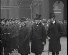 British Prime Minister David Lloyd George Inspecting Members of the Royal Irish Constabulary, 1920. Creator: British Pathe Ltd