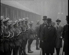 British Prime Minister David Lloyd George Inspecting Members of the Royal Irish Constabulary...,1920 Creator: British Pathe Ltd