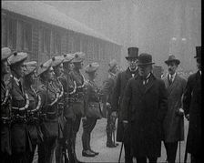 British Prime Minister David Lloyd George Inspecting Members of the Royal Irish Constabulary...,1920 Creator: British Pathe Ltd