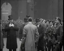 British Prime Minister David Lloyd George Inspecting Members of the Royal Irish Constabulary, 1920. Creator: British Pathe Ltd