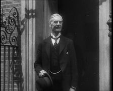 British Prime Minister Neville Chamberlain Leaving Number 10, Downing Street, for the Last Time,1940 Creator: British Pathe Ltd