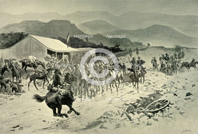 'British Prisoners on Their Way to Pretoria: The First Halt', 1901. Creator: Samuel Begg.