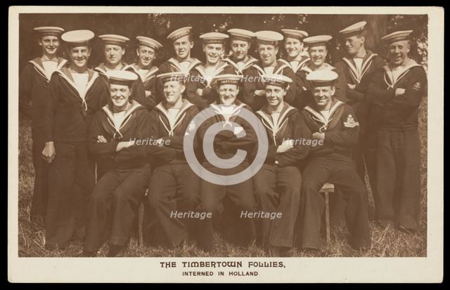 British prisoners of war posing for "The Timbertown Follies", at a prisoner of war...[1910-1919?]. Creator: Unknown.