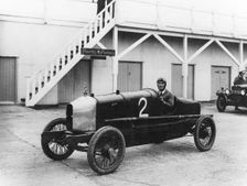 British racing driver George Bedford driving a Hillman, 1921. Creator: Unknown