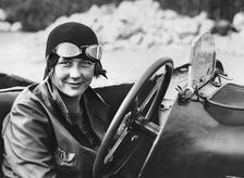 British racing driver Jill Scott in her Sunbeam, Brooklands, Surrey, 1920s. Creator: Unknown