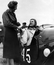 British racing drivers Betty Haig and Dorothy Patten, Goodwood, Sussex, 1948. Creator: Unknown