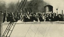 British Red Cross nurses on their way to the front, First World War, 1914, (c1920). Creator: Unknown