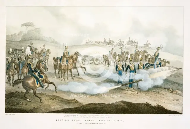 British Royal Horse Artillery rocket troop, 19th century. Artist: Unknown.