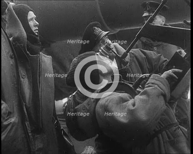 British Sailor Firing an Anti Aircraft Gun in Norwegian Coastal Waters, 1940. Creator: British Pathe Ltd.