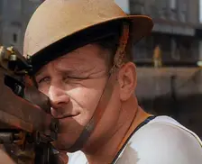 British Sailors Mounting Machine Guns To Small Boats for the Dunkirk Evacuation, 1940. Creator: British Pathe Ltd