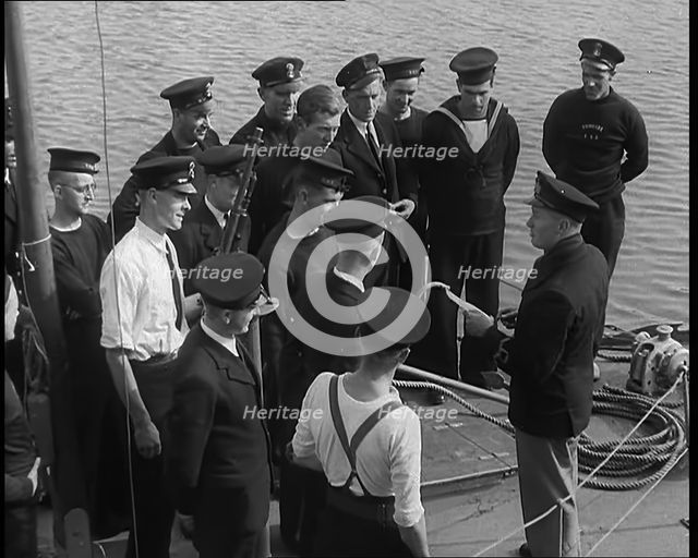 British Sailors Receiving Orders for the Evacuation of Dunkirk, 1940. Creator: British Pathe Ltd.