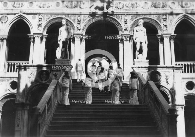 British sailors visiting the Doge's Palace, Venice, Italy, 1938. Artist: Unknown