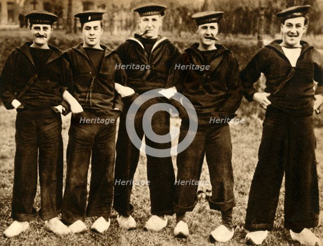 British sailors wearing Dutch clogs, First World War, 1914-1918, (1933).  Creator: Unknown.